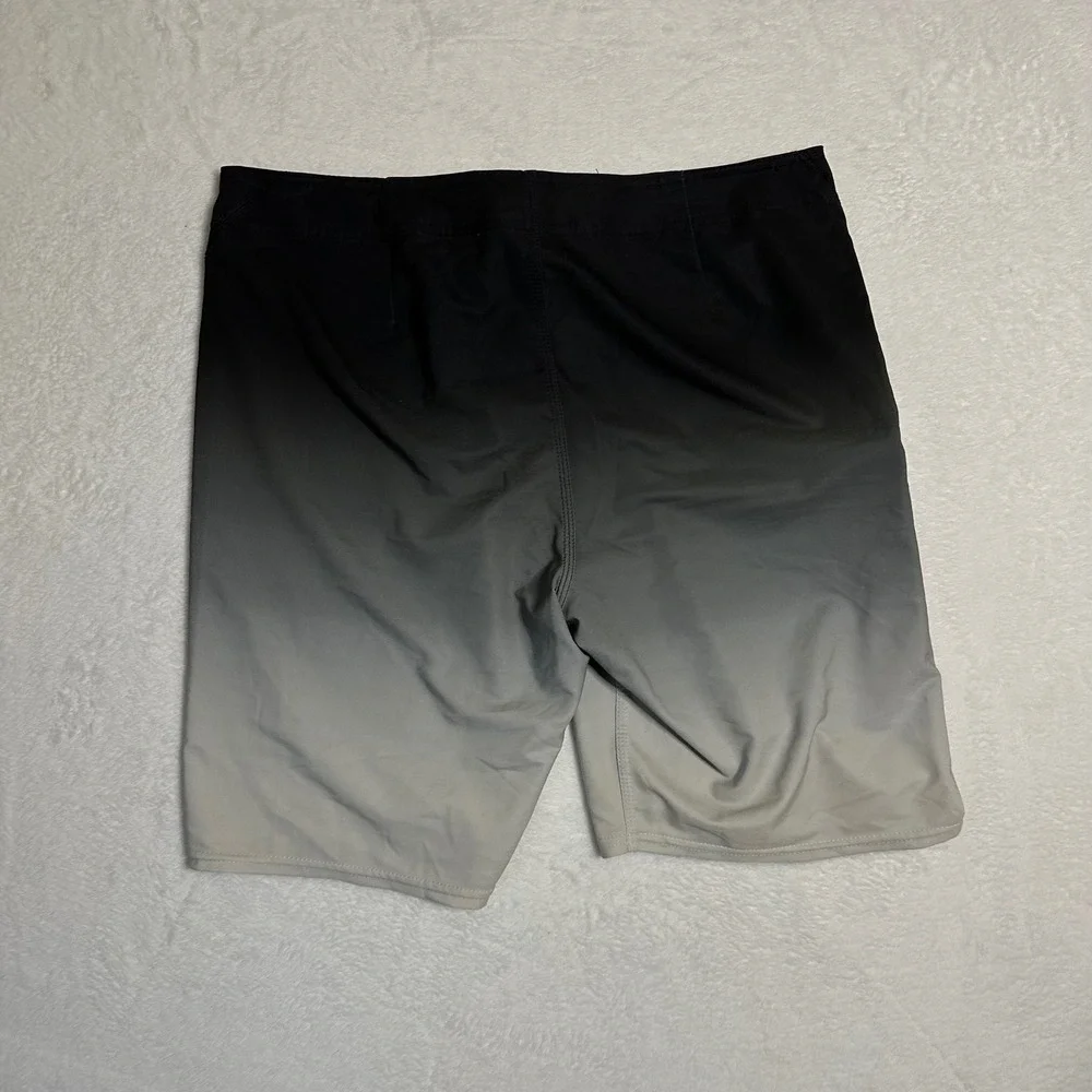ONeill Hyperfreak Mens Board Shorts Black Grey Ombre Fade Size 34 Swim Trunks